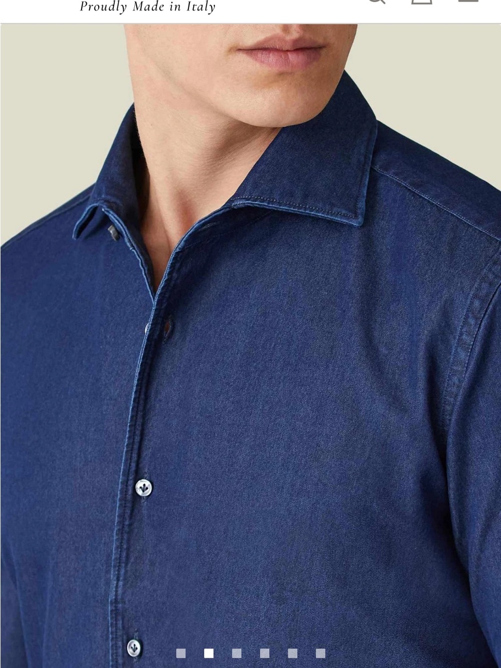 Luca Faloni Men's Casual Button-Down denim Shirt in Deep Blue size 15/38
